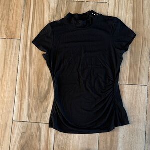 White House Black Market Black Short Sleeve Top